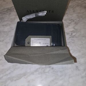 All Saints Dark Green Leather Card Holder